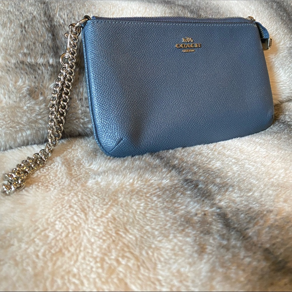 Slate Blue Coach Wristlet